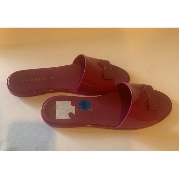 JACK ROGERS Orchid Patricia Bow Accent Jelly Slide Sandals Sz 10 - Picture 2 of 6